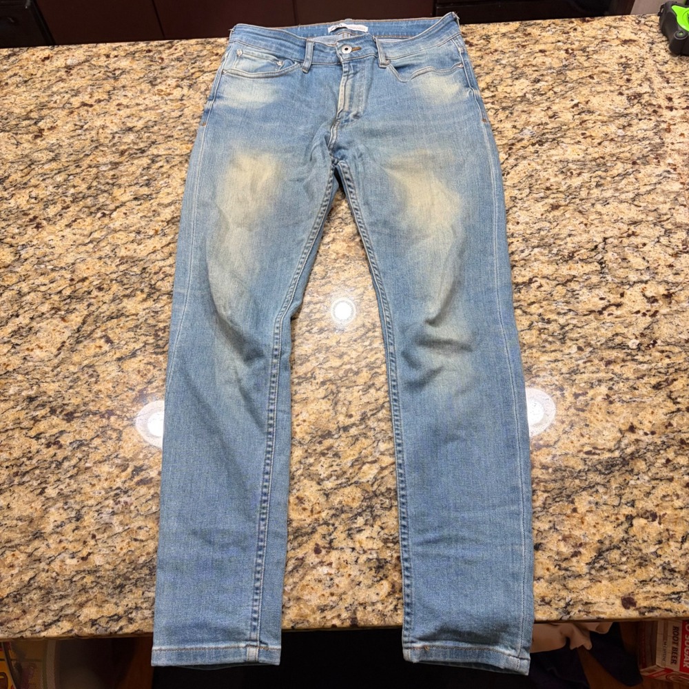 Zara Man Slim Fit Light Wash Blue Denim Jeans Size 31 Mens ws